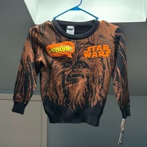 Chewbacca Sweater Star Wars Boys Size Medium Brown Disney Pullover Youth Kids.
